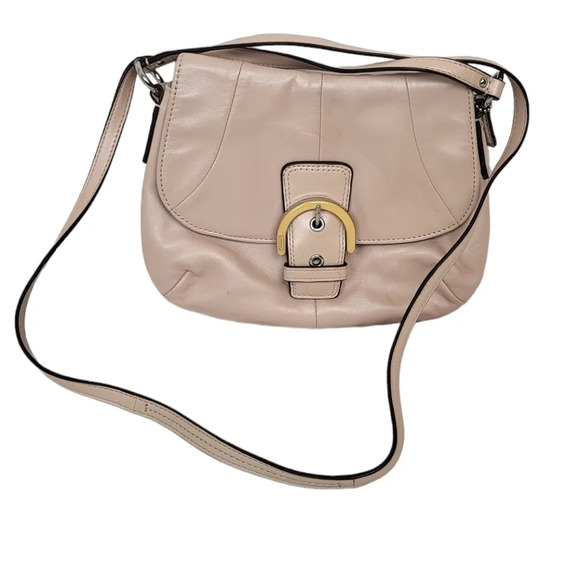 Coach Handbags - Coach Soho Signature Flap Crossbody Bag Leather Purse Shell F45664